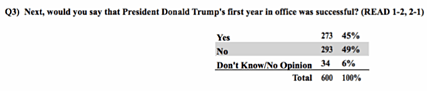 Trump First Year Performance — Overall